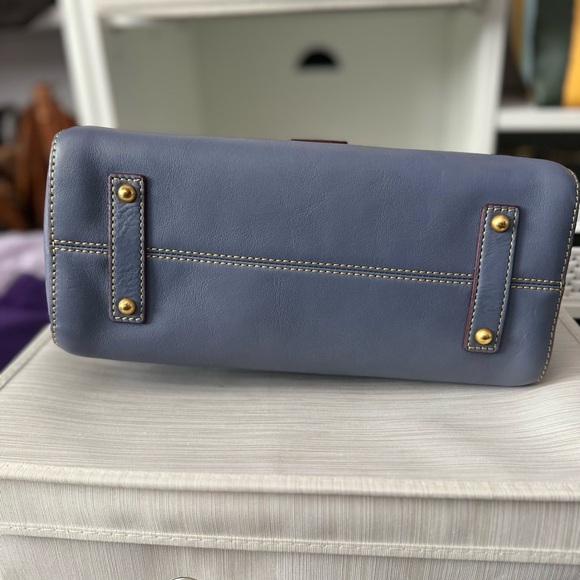 Dooney and Bourke Florentine Leather Cameron Satchel - Steel Blue - Picture 3 of 11